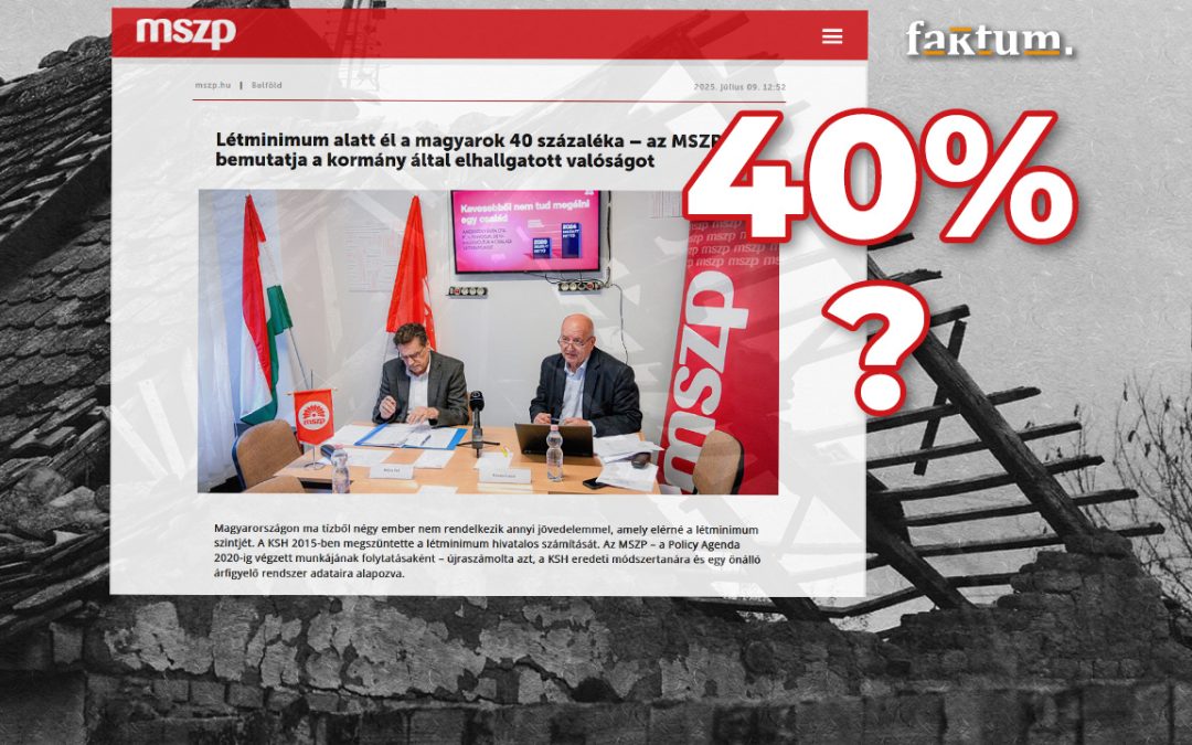 Létminimum-politika: demagóg blöffön vagy komoly statisztikai adaton alapul az MSzP hangzatos bejelentése?