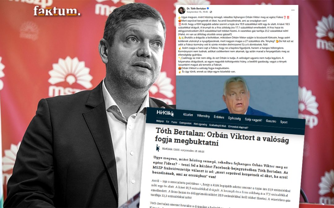 Mekkora a drágulás Magyarországon? Tóth Bertalan Facebook-bejegyzése számokkal, de a teljes kép nélkül