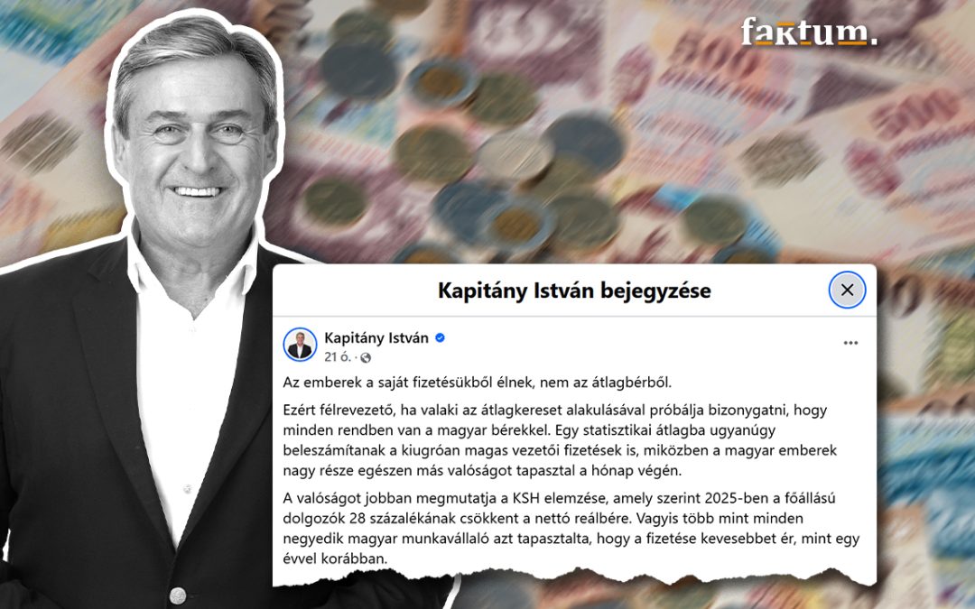 Nem 28, hanem több mint 70 százalék: így torzítja Kapitány István a reálbérek képét